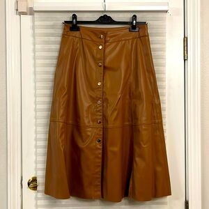 Zara faux leather midi skirt